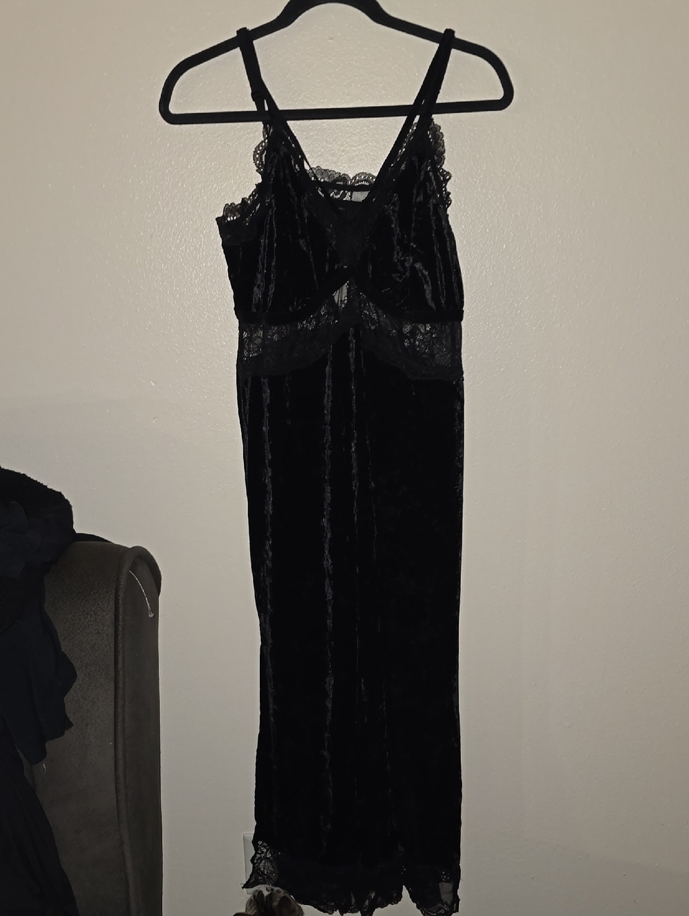 torrid Black Lace Velvet Slip Dress